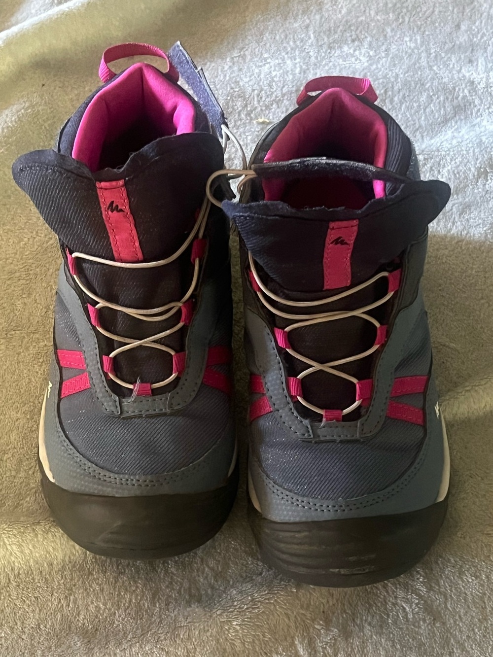 Quechua Girls Hiking Boots in Blue and Pink